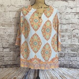 Cynthia Rowley Floral Blouse Sz XL